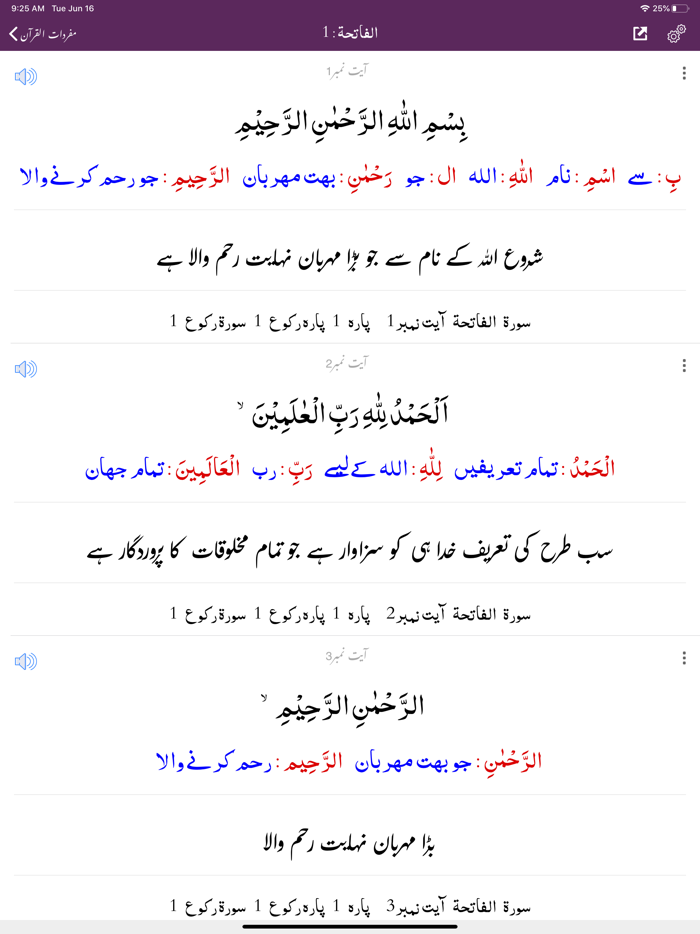 Mufradat ul Quran  Urdu
