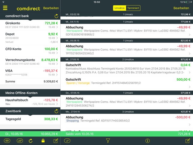 comdirect banking App Screenshot
