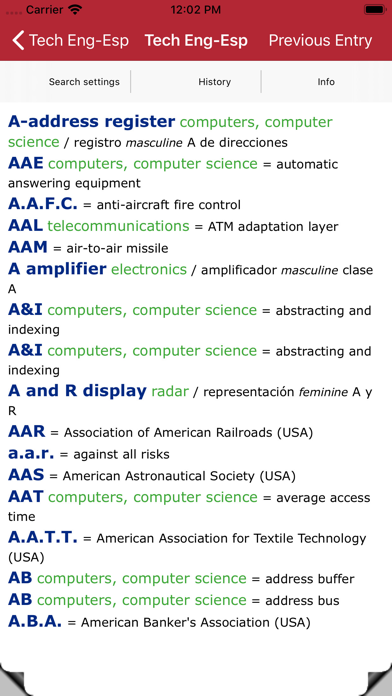 Dictionary Engineering EN-ES screenshot 2