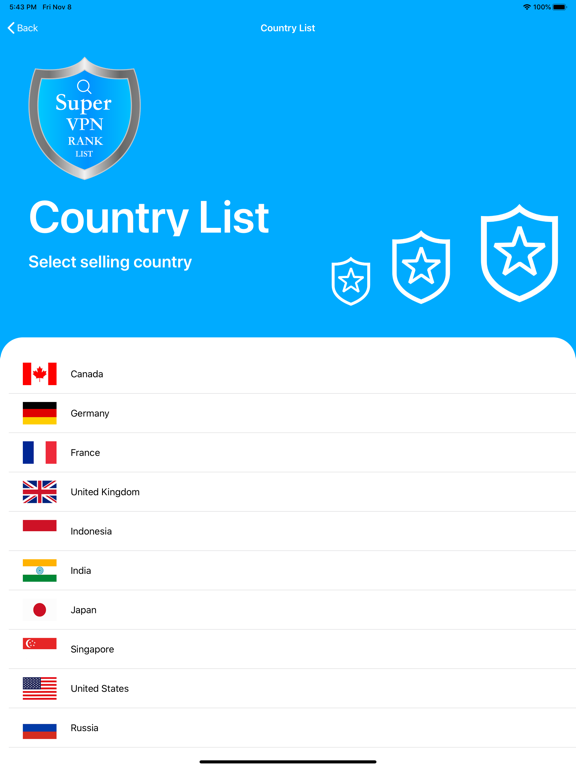 Screenshot #6 pour Super VPN Rank List