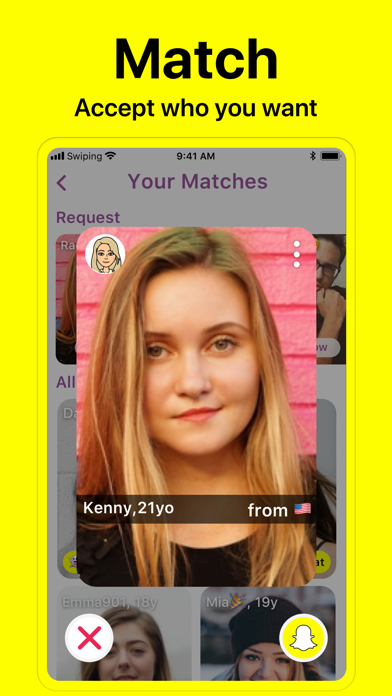 Swiping - Snapchat Friends
