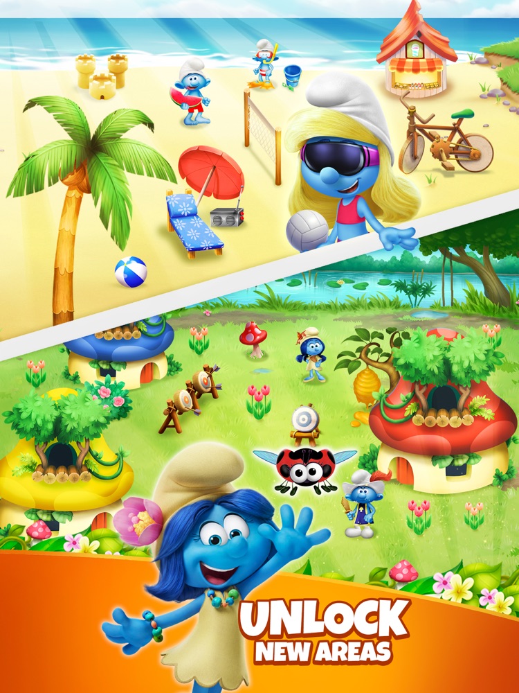 Smurfs Bubble Shooter Game App for iPhone Free Download