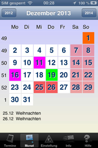 Termin-Kalender screenshot 2