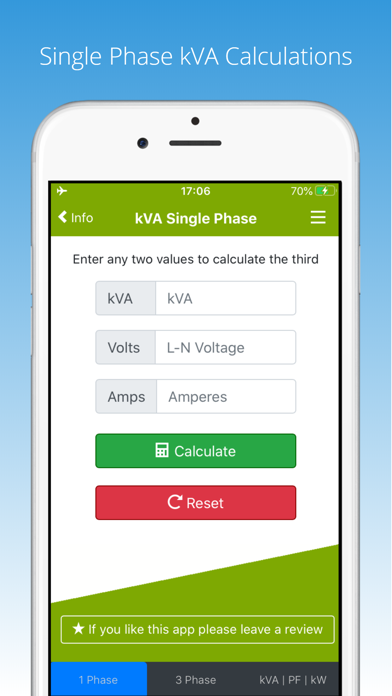 kVA Calculator Screenshot 1