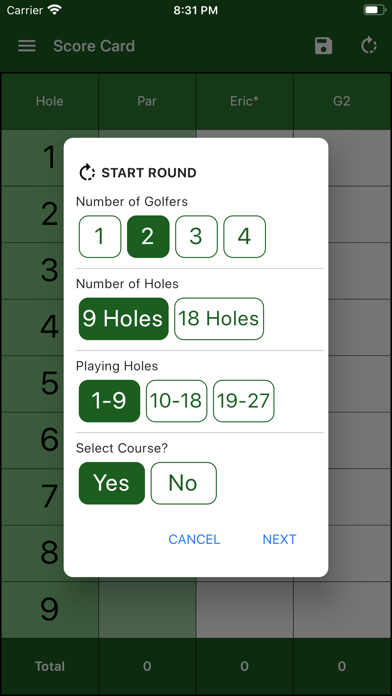 EasyScore Golf Scorecard Screenshots