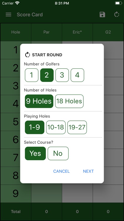 Easyscore Golf Scorecard By Eric Kuprel