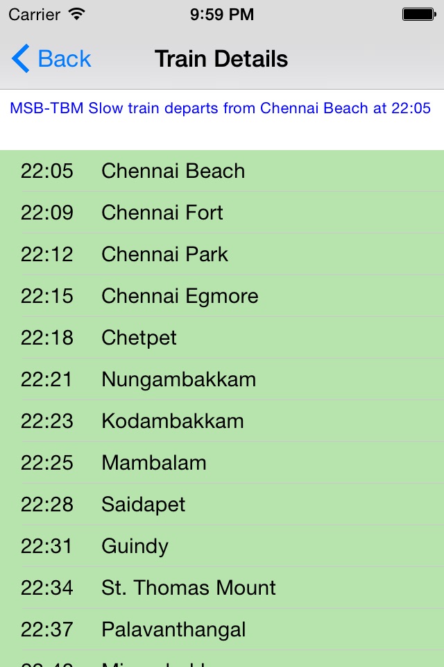 Chennai Local Train Timetable screenshot 3