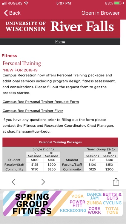 UW-River Falls Campus Rec