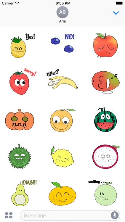 Moving Funny Fruits Face Emoji