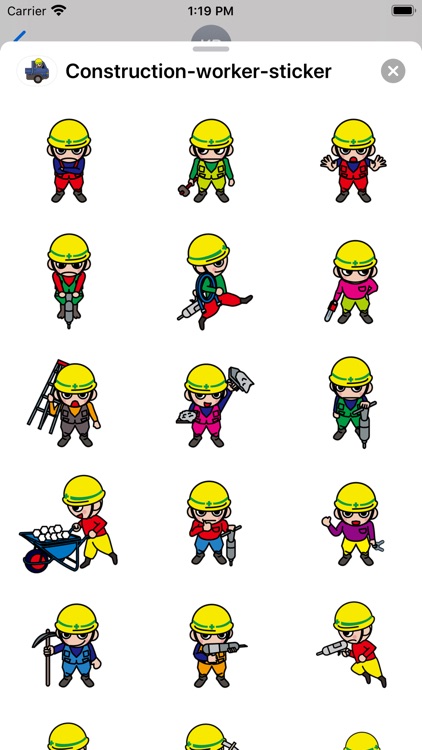 Construction worker sticker