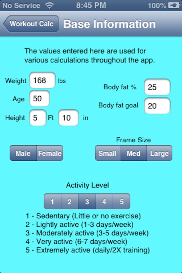 Workout Calc Pro screenshot 3