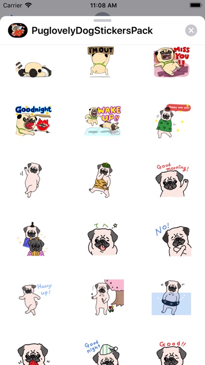 Pug love Dog Stickers Pack screenshot-7