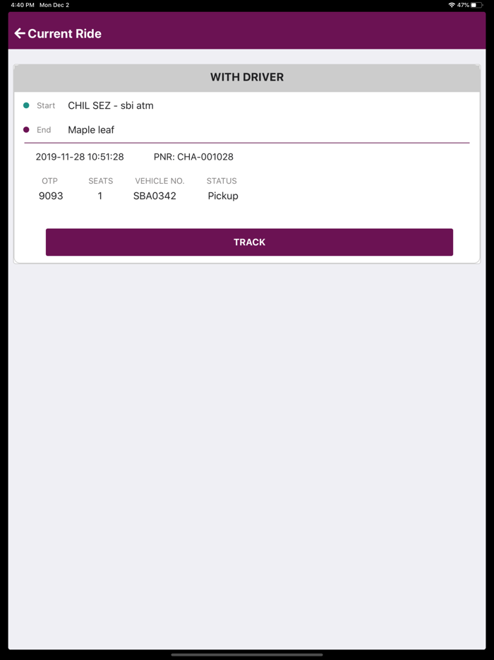 Engineer Vehicle Tracking