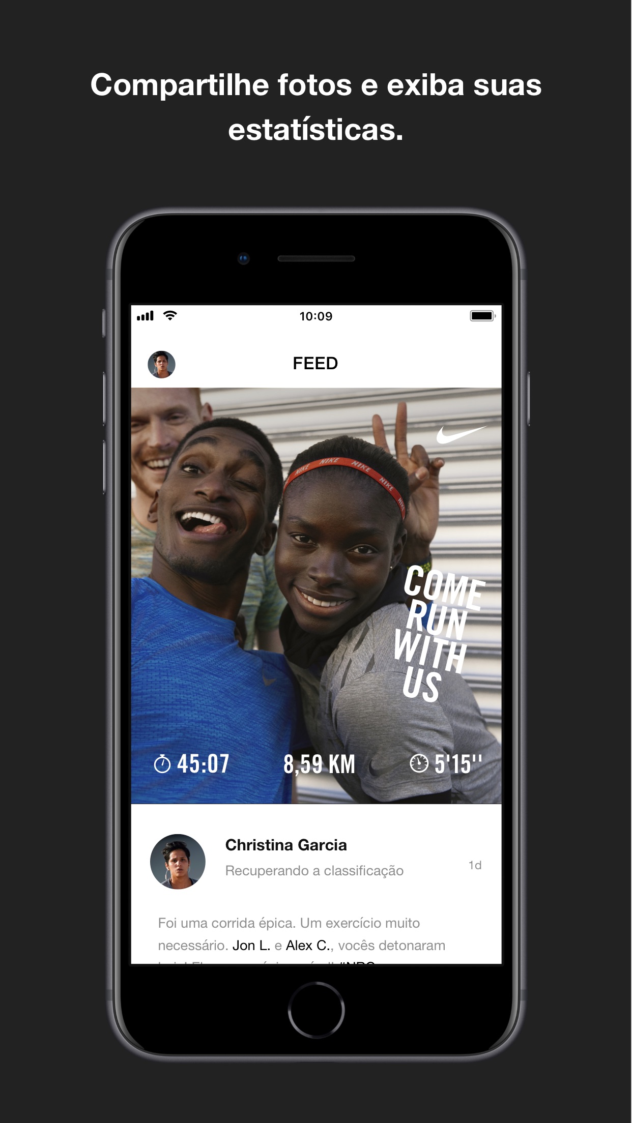 Screenshot do app Nike Run Club