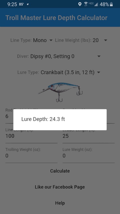 Troll Master Depth Calculator