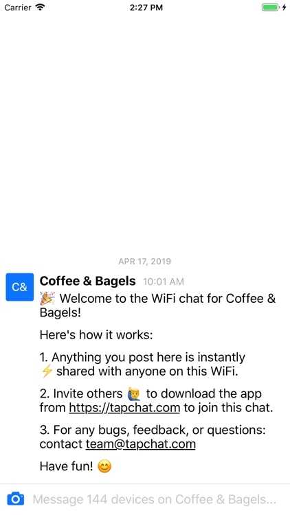 Tapchat: Chat on any WiFi screenshot-4