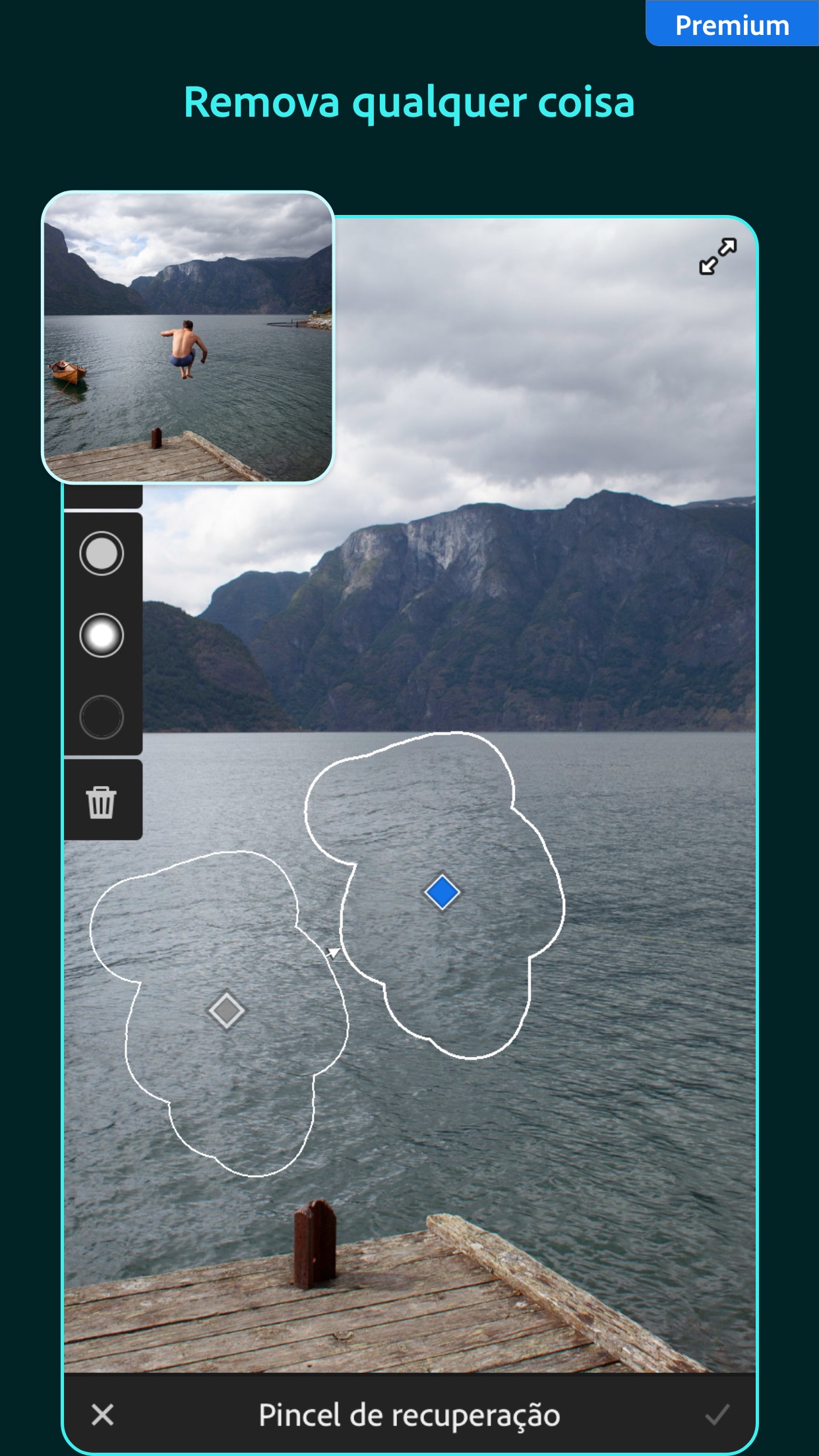 Screenshot do app Adobe Lightroom: Editar Fotos