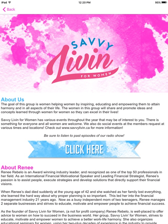 Savvy Livin Events for WomenHD screenshot-4