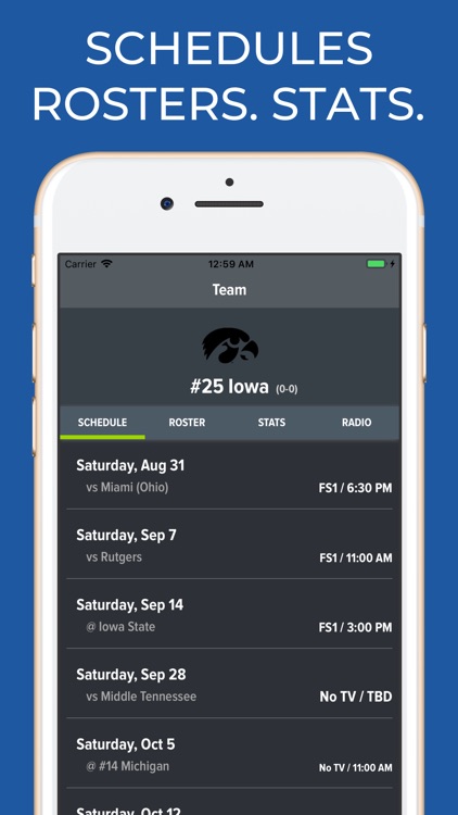Iowa Football Schedules