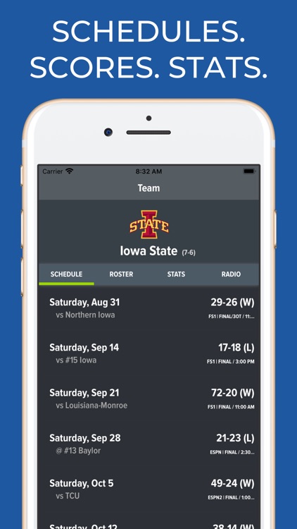 Iowa State Football Schedules