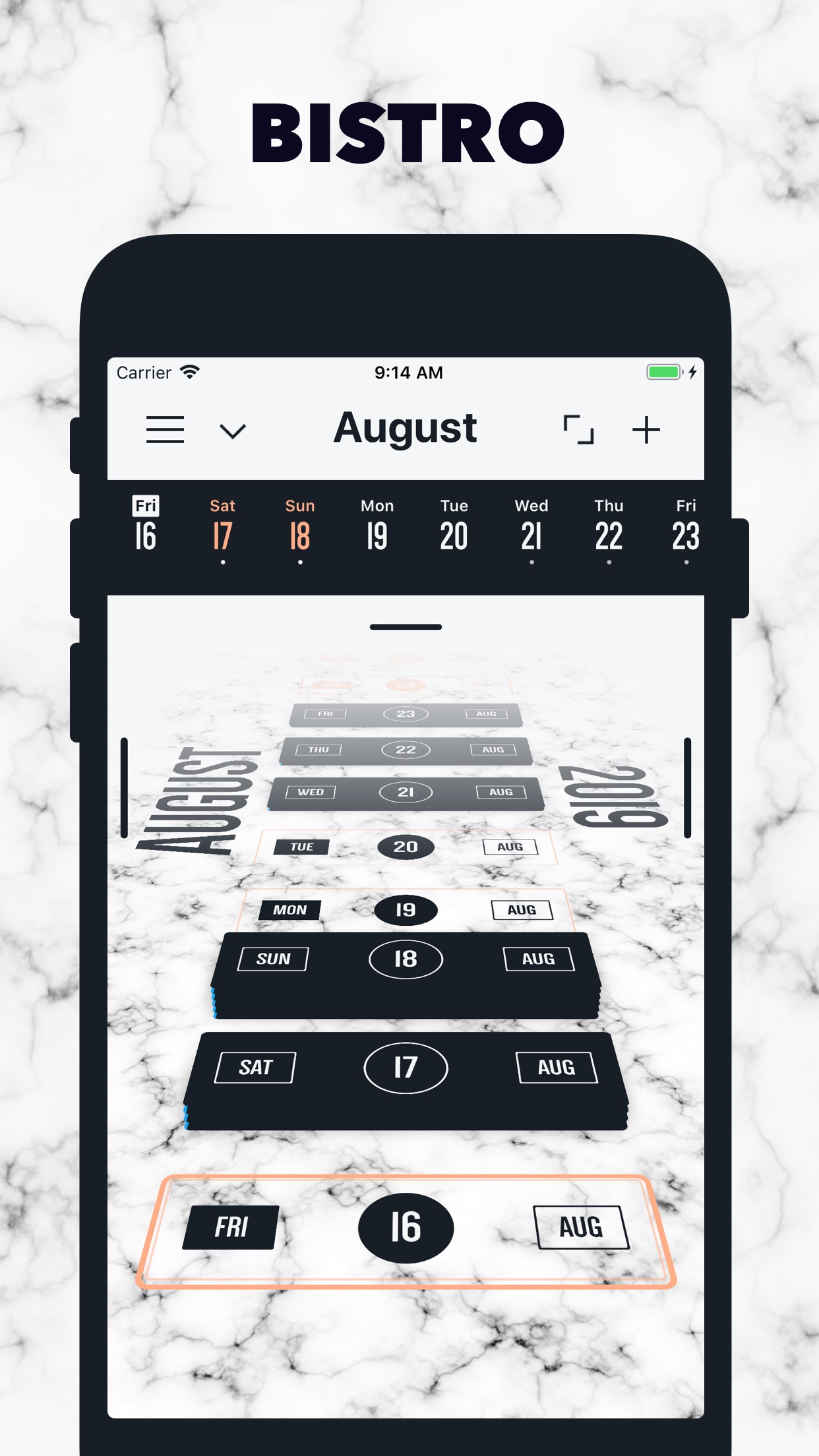 Screenshot do app Vantage Calendar