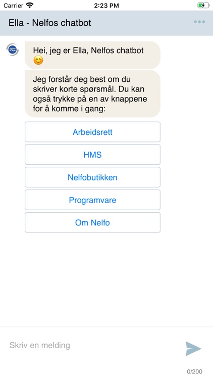 Nelfo chatbot – Ella