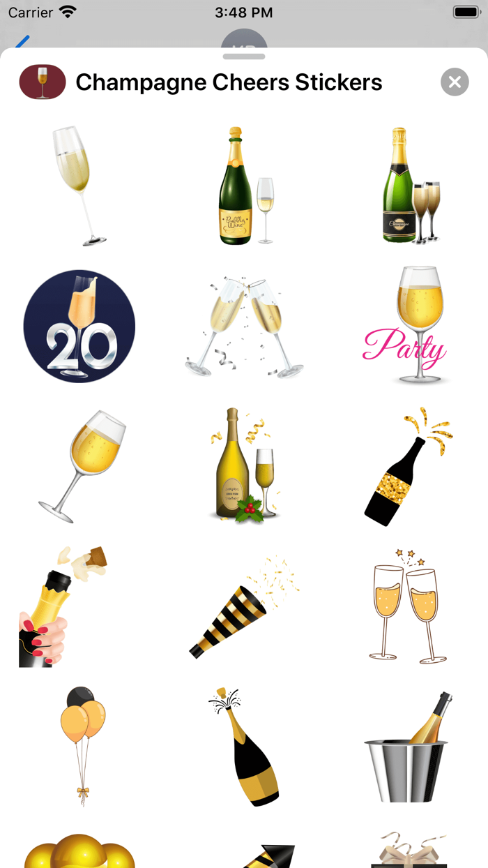 Champagne Cheers Stickers