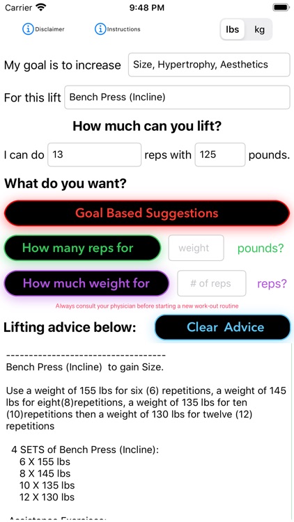 Lifting Advice