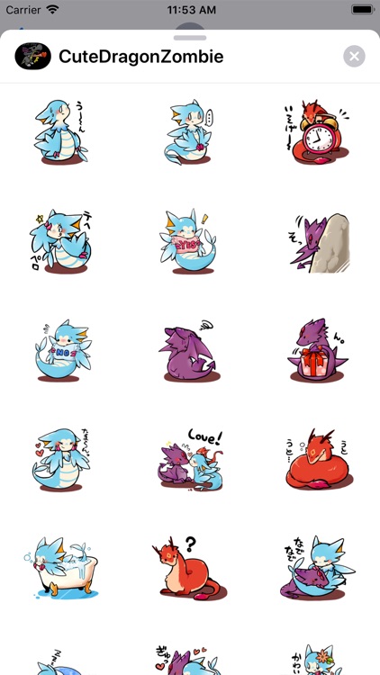 Cute Dragon Zombie Stickers screenshot-3