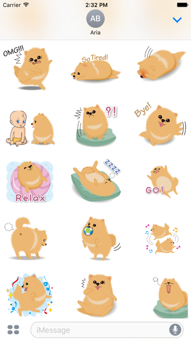Pomeranian Dog Pom Pom Sticker screenshot 2