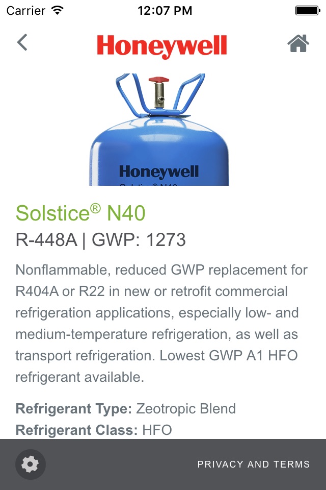 Refrigerant Selection Tool screenshot 2