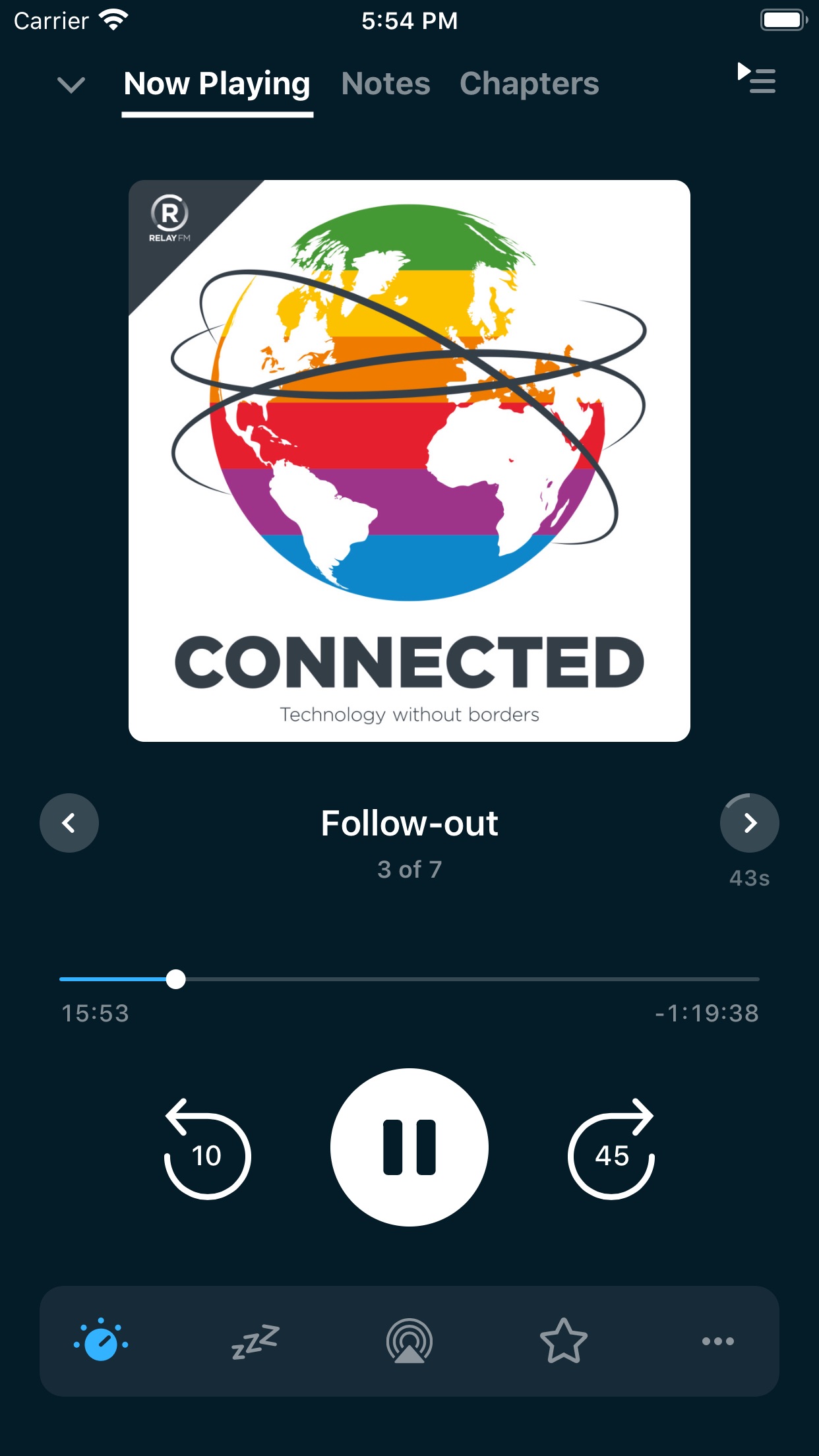 Screenshot do app Pocket Casts