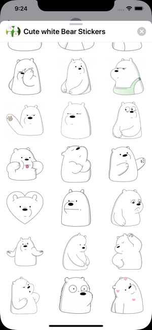 Cute white Bear Stickers(圖3)-速報App