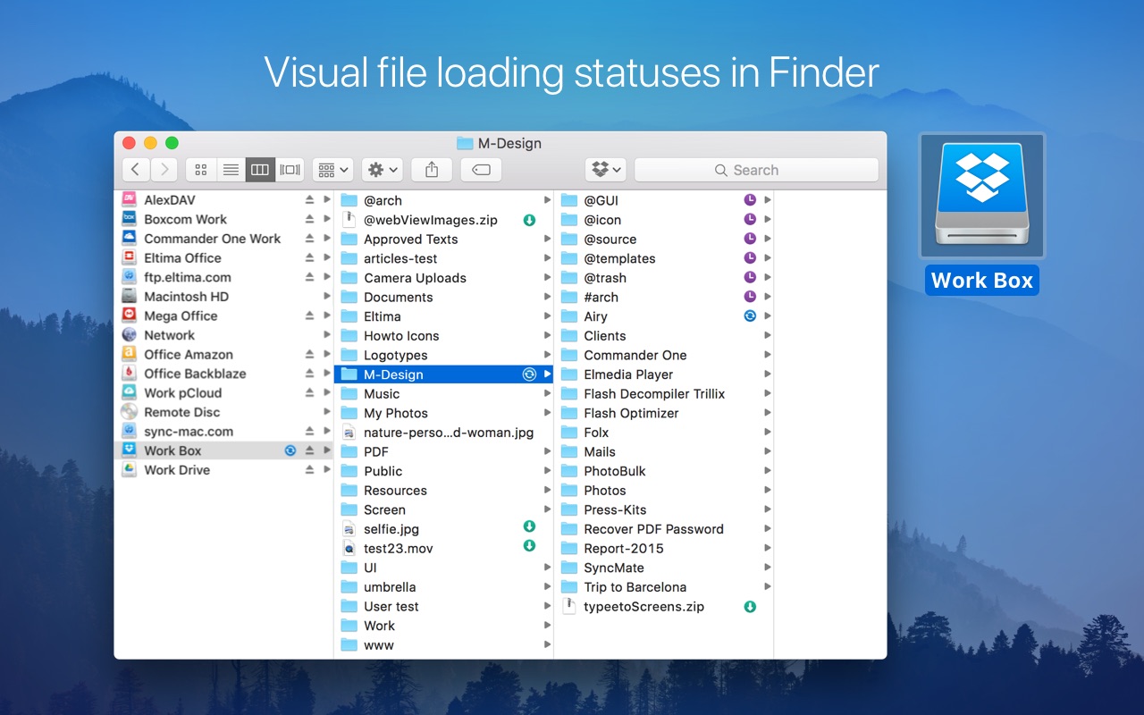 Screenshot do app CloudMounter: cloud encryption