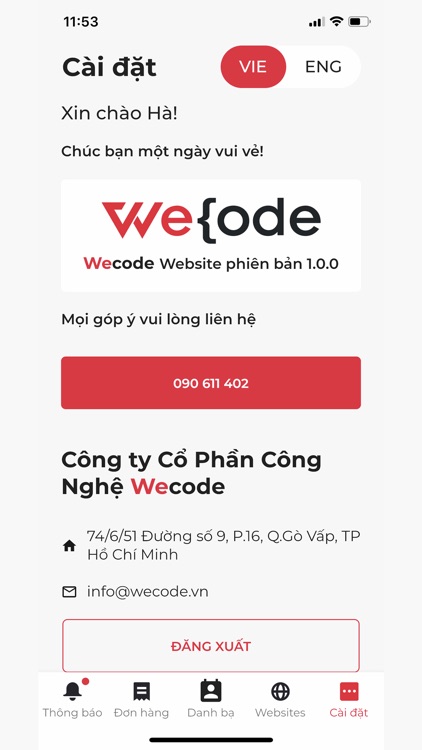 WeCode Websites App