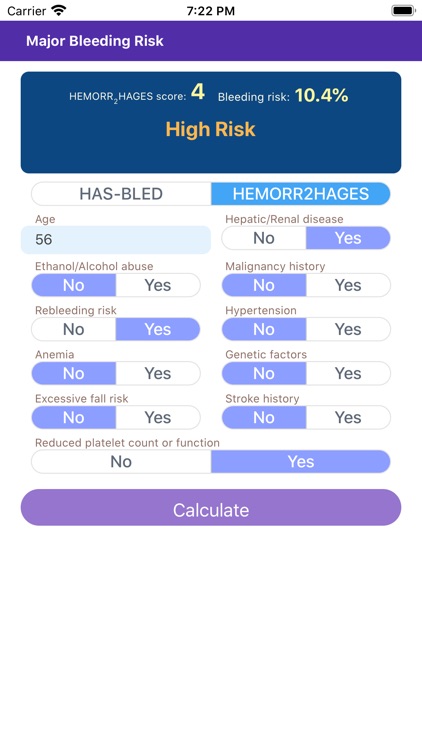 Major Bleeding Risk