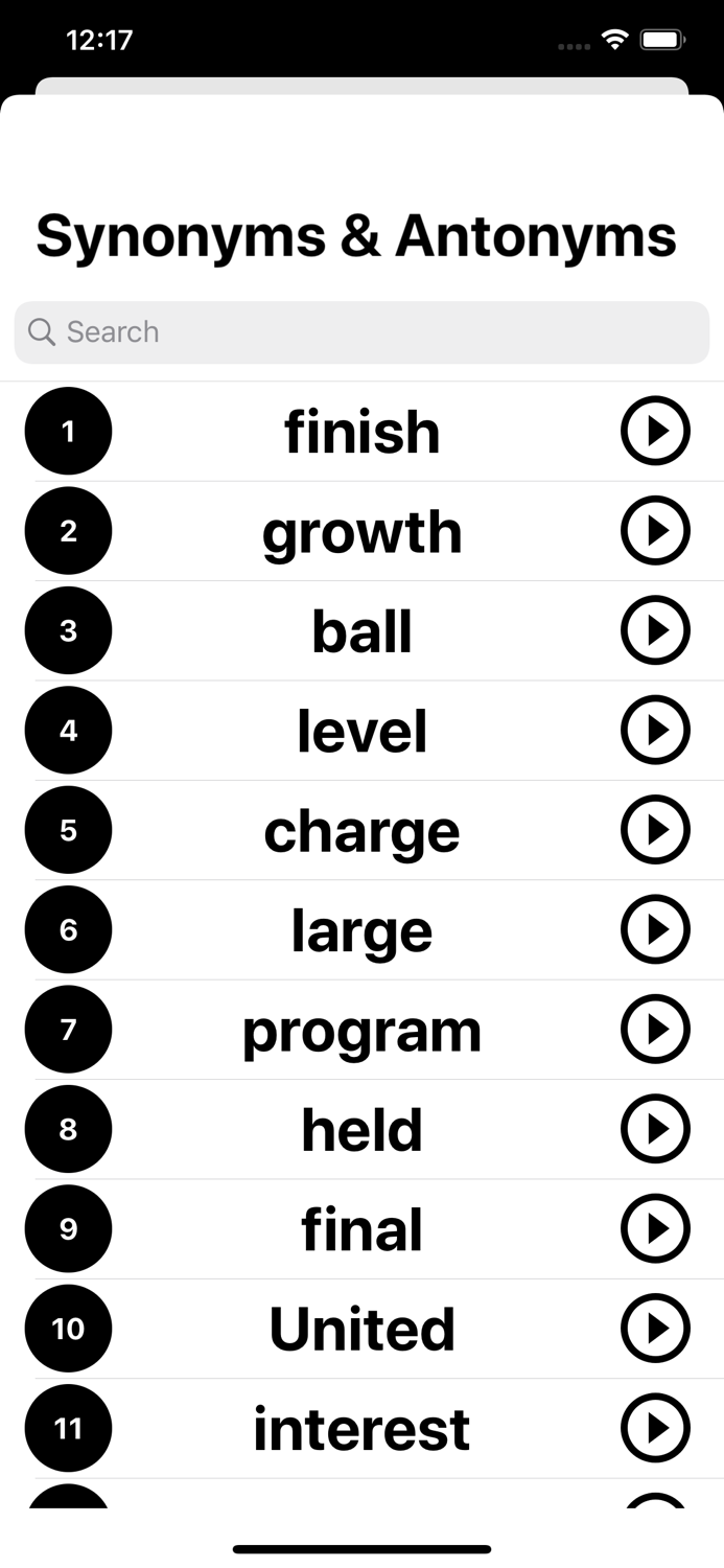 English synonyms antonyms