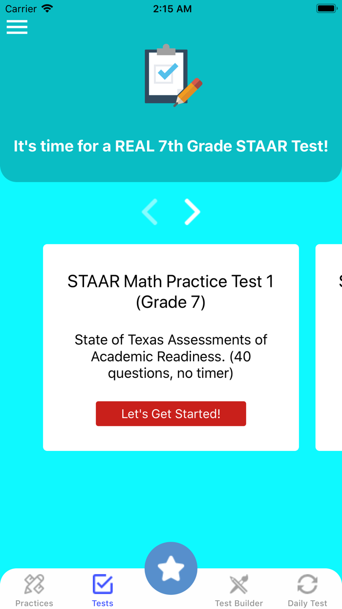 7th Grade STAAR Math Test 2019
