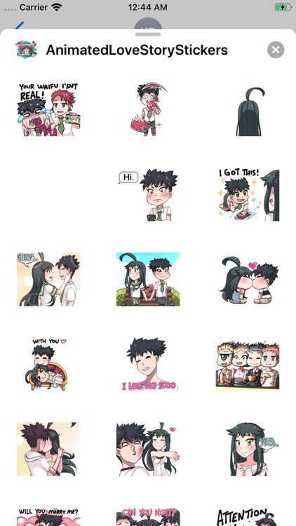 Animated Love Story Stickers