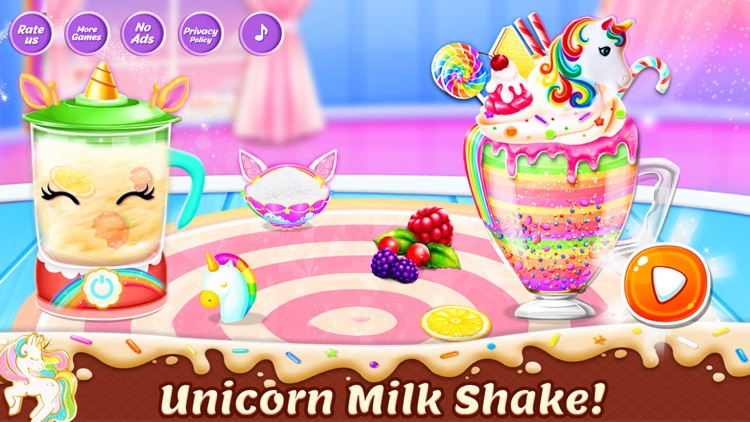 Unicorn Milkshake Dessert Game screenshot-0