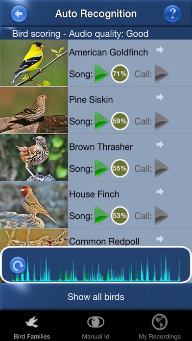 Bird Song Id USA NE Automatic Recognition and Reference - Songs and Calls of North East American Birds Screenshot 1