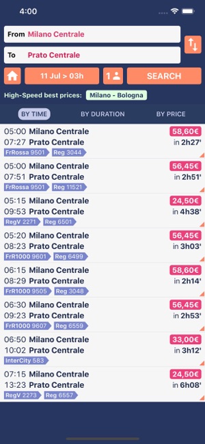 Trenit: 意大利火车时刻表