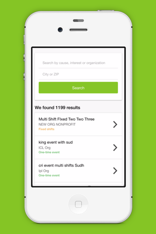 Volunteer App - náhled