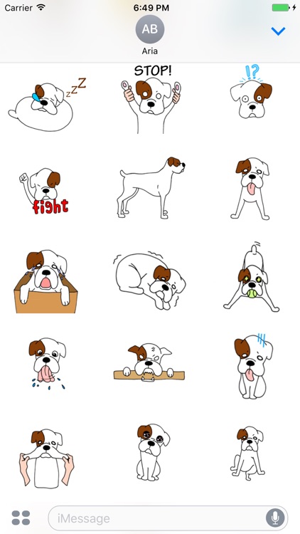 Cute White Boxer Dog Sticker