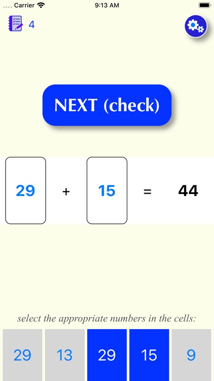 Card method for learning math
