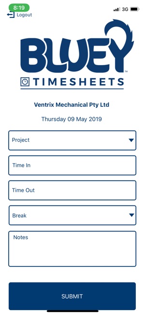 Bluey Timesheets