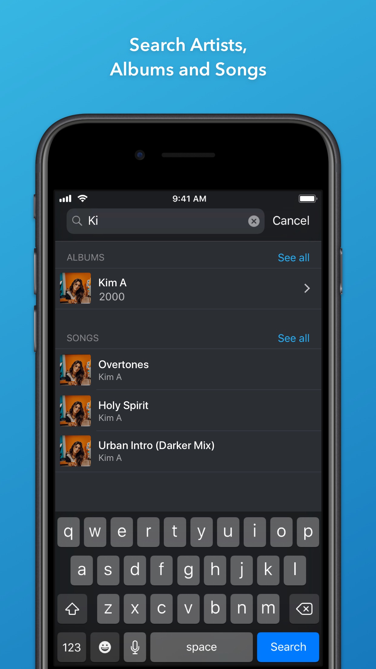 Screenshot do app Doppler Music Player