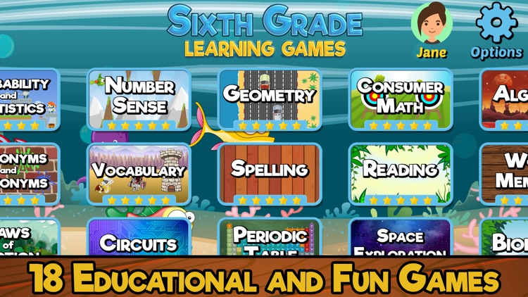 Sixth Grade Learning Games screenshot-0