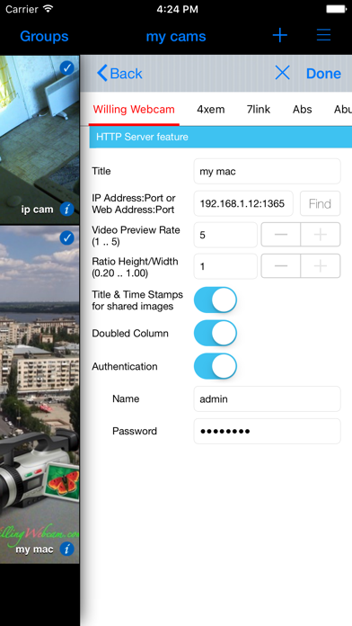 Willing Webcam Screenshot on iOS