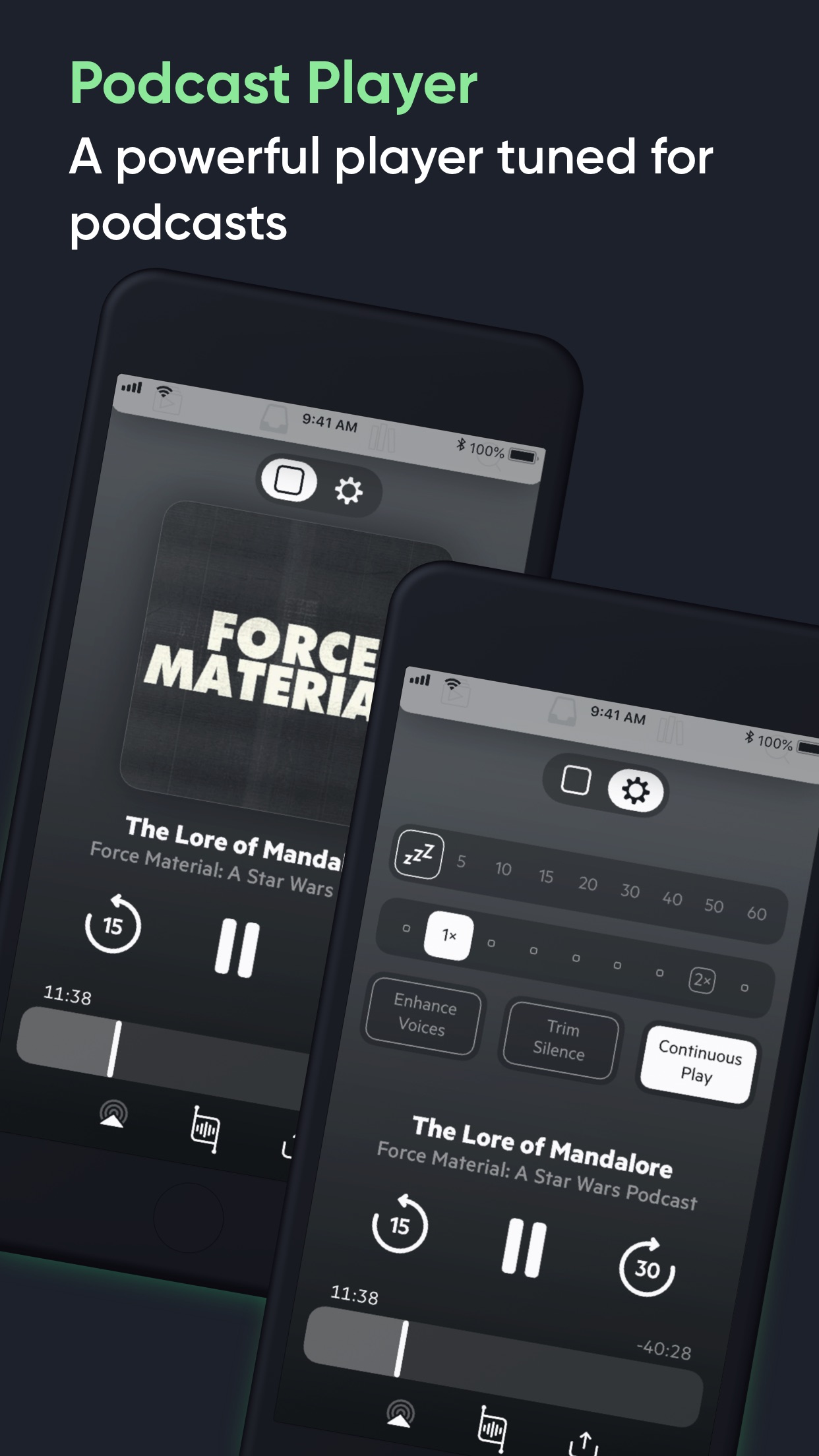 Screenshot do app Castro Podcast Player